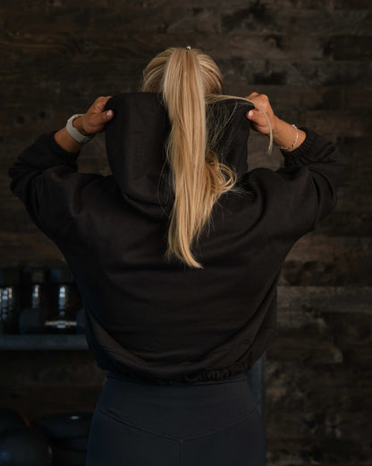 Cropped Oversize Hoodie (Black)